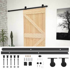 vidaXL Posuvné dveře Přirozená a černá 80 x 210 cm